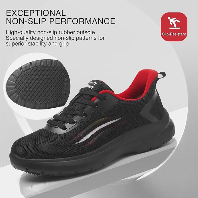Treesky Non Slip Work Shoes for Women in Food Service - Slip Resistant, Comfortable & Lightweight Sneakers, Suitable for Restaurant, Kitchen & Nursing Crews