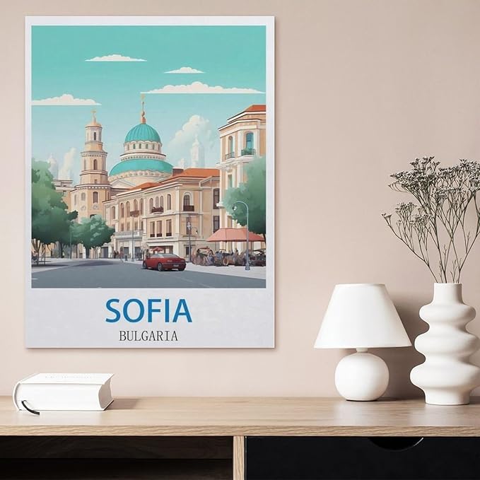 1000 Pieces Landscape Puzzles DIY，Sofia Bulgaria，Jigsaw Creativity Toys for Kids Adults（38x26cm）-CK53