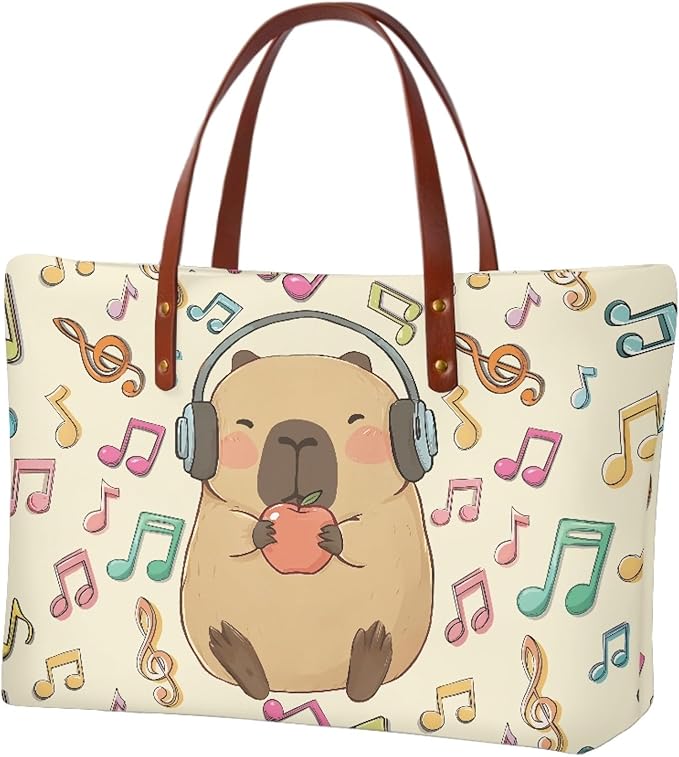 Womens Zip Up Tote Handbag Daisy Print Large Capacity Tote Purse Handbag Big Tote Bag Purse For Work Laptop
