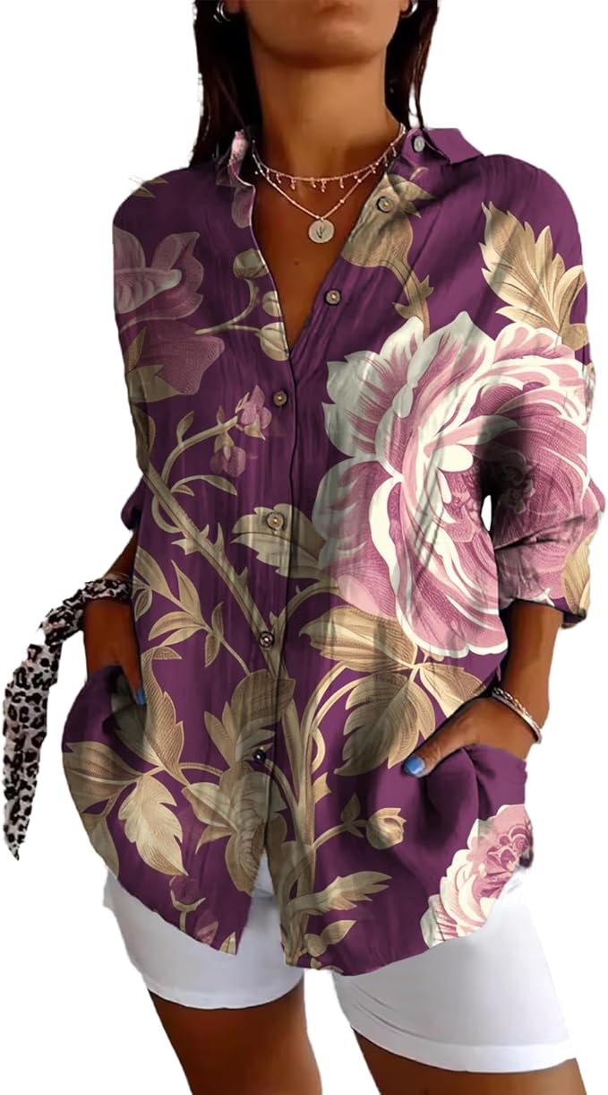 Fashion Summer Shirts V Neck Japanese Art Vintage Floral Graphic Button Down Trendy Hawaiian Holiday Outfits