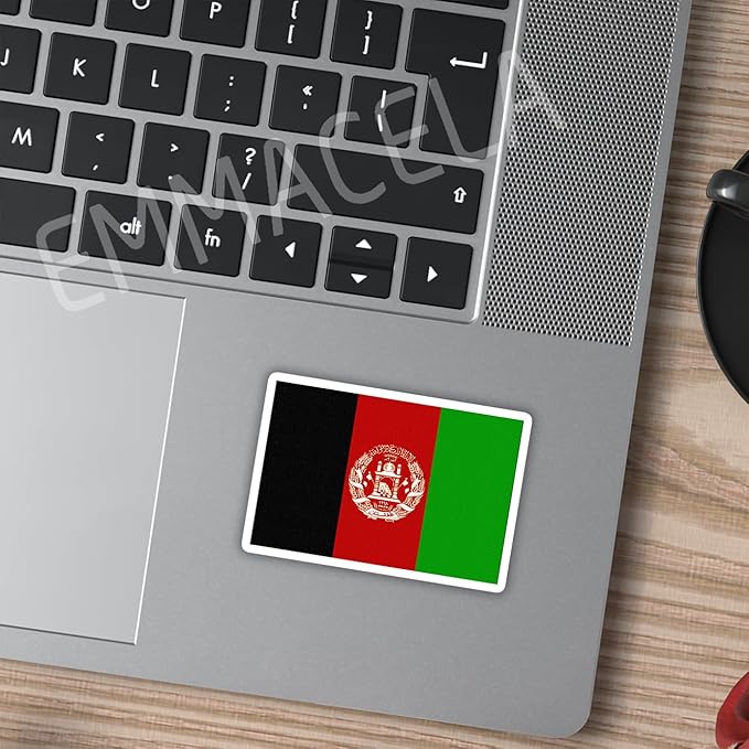 (3PCS) Afghanistan Flag stickers, Countries Flag Stickers, Waterproof Vinyl Decals For Laptops, Tumblers, Water Bottles, Books, Scrapbooks, Size 3 x 2.1 Inch