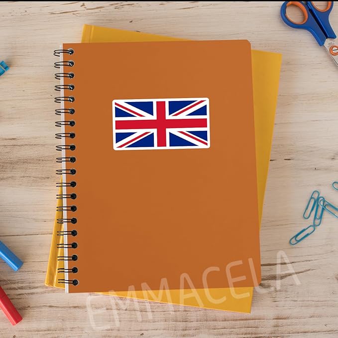 (3PCS) United Kingdom Flag stickers, Countries Flag Stickers - Waterproof Vinyl Decals For Laptops, Tumblers, Water Bottles, Books, Scrapbooks, Size 3 x 1.7 Inch