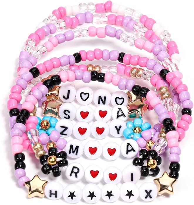 AICase for Korea-Pop Merch Gifts Toys Cosplay Birthday Decorations Bracelets Outfit Costume 6 Pcs Stackable Stretch Beaded Bracelets Merchandise Jewelry Gifts for Fans Women Christmas Stocking