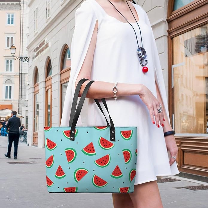 Fashion Leather Tote Bag Travel Work Daily Essentials Handbag Unisex Handbag