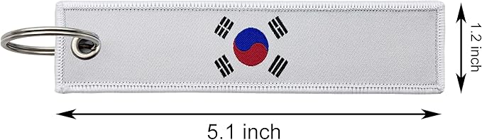 LLBFHH 3 Pcs Korea Korean Country Flag Keychain,Woven label Key Chains for Car Keys,Fabric Key Chains Men and Women,Used for Various Decorations.