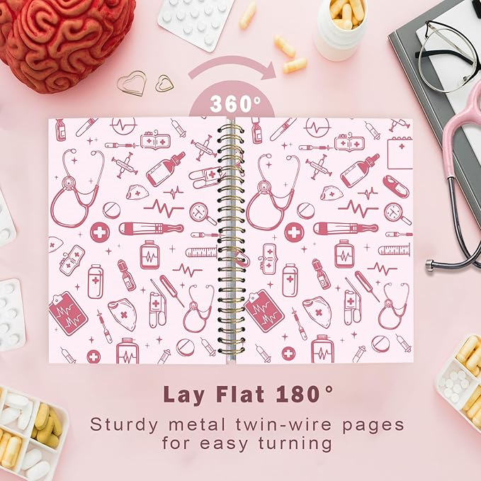 Lacama Nurse Gifts for Women, Pink Nurse Notebook Journal, Gifts for Nurses, Christmas Gift, Nursing School Essentials, Notebook for School Office Supplies 5.5x8.3 Inch