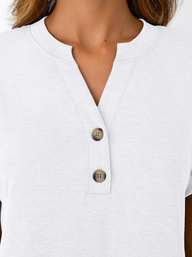 AUTOMET Women's Short Sleeve Shirts Henley Dressy Casual Summer Tops 2026 Spring Fashion Trendy Cute T-Shirts