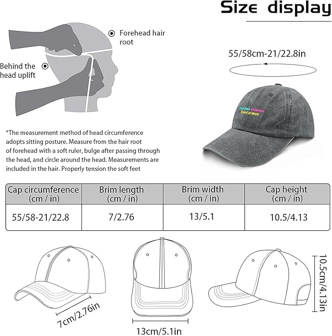 The New Employee Hard at Work Sport Hats for Men Light Weight Caps