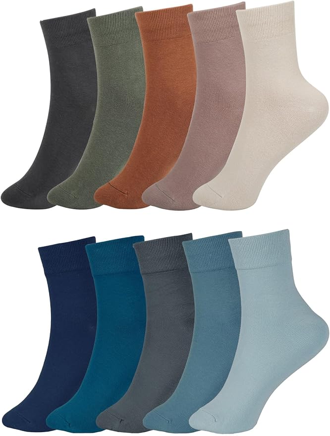 FGZ Women Thin Cotton Socks Soft Cozy Socks Cute Ankle Crew Socks 5 Pairs
