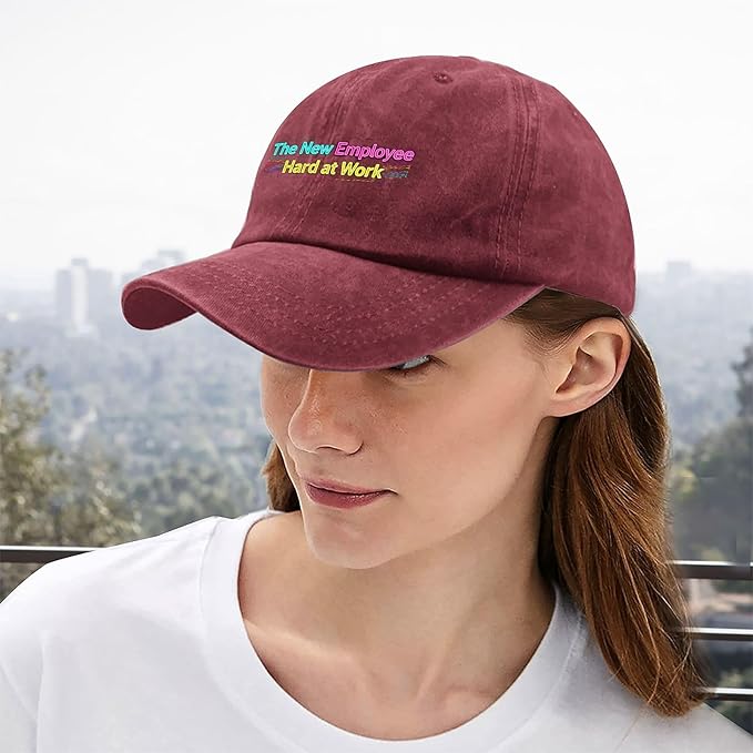 The New Employee Hard at Work Sport Hats for Men Light Weight Caps