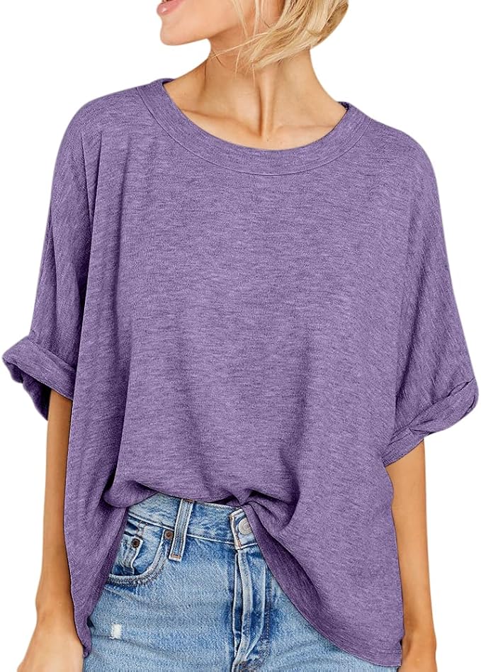 Women Oversized T-Shirt Summer Casual Short Sleeve Loose Tee Tops