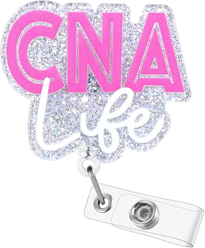 Funny CNA Badge Reel, Cute CNA Life Retractable ID Card Badge Holder, CNA Badge Buddy, CNA Graduation Gifts, Certified Nurse Nursing Assistant Accessories, Nurse Gifts, Medical Worker Badge Clip