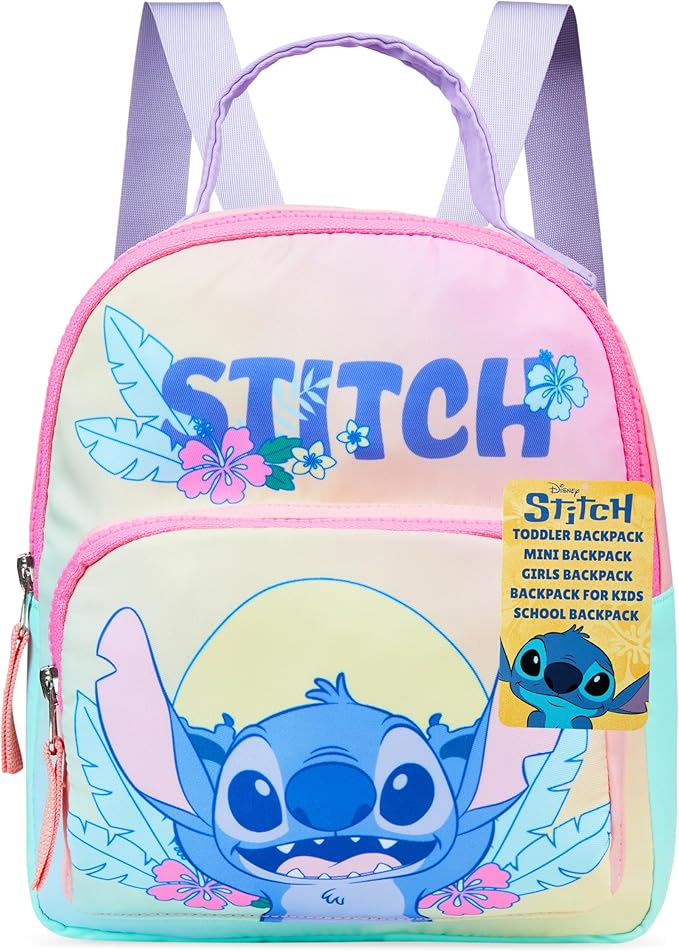 Get Trend Disney Stitch Mini Backpack for Kids Girls Toddlers 9x7” Travel Bag Cute Bag for Daycare Trips Vacation Fashion Gifts for Girls (Multi Disney Stitch)