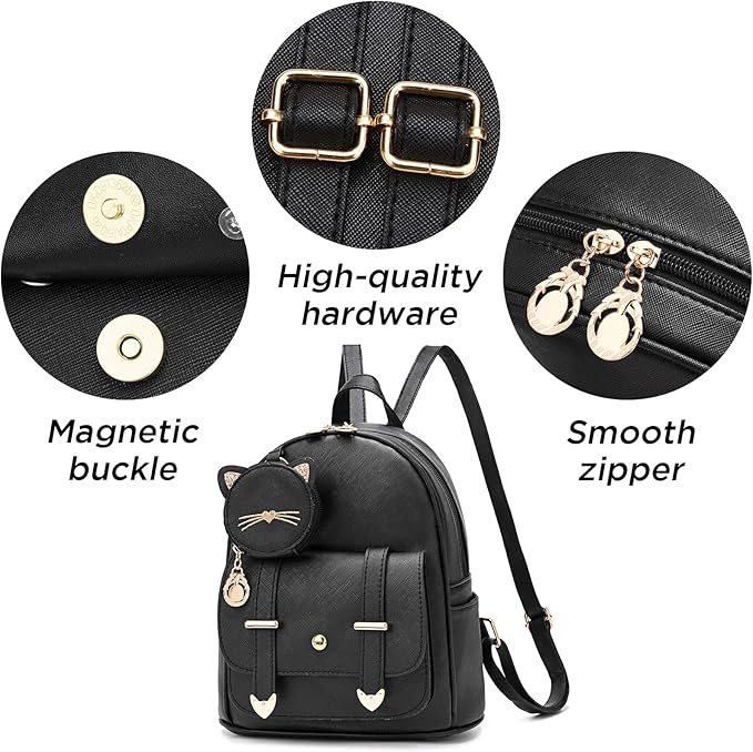 I IHAYNER Girls Fashion Backpack Mini Purse Backpack for Women Small Leather Backpack Purse for Teen Girls with Coin Purse | Backpack Purse, with Coin Purse