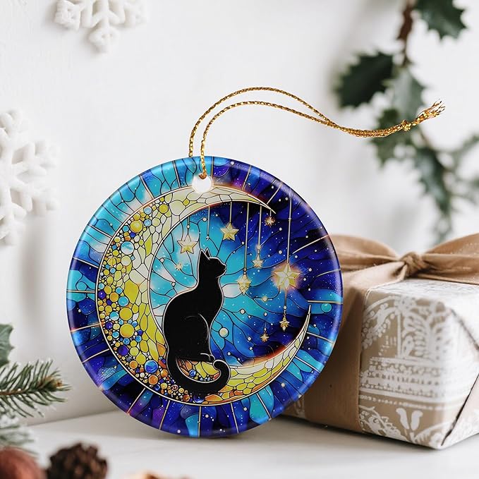 Black Cat Ornaments, Christmas Ornaments: Christmas Tree Decorations, Holiday Decor, Stocking Stuffers, Gift Ideas, Xmas Gift, Pet Lover Gifts & Gifts for Cat Lover