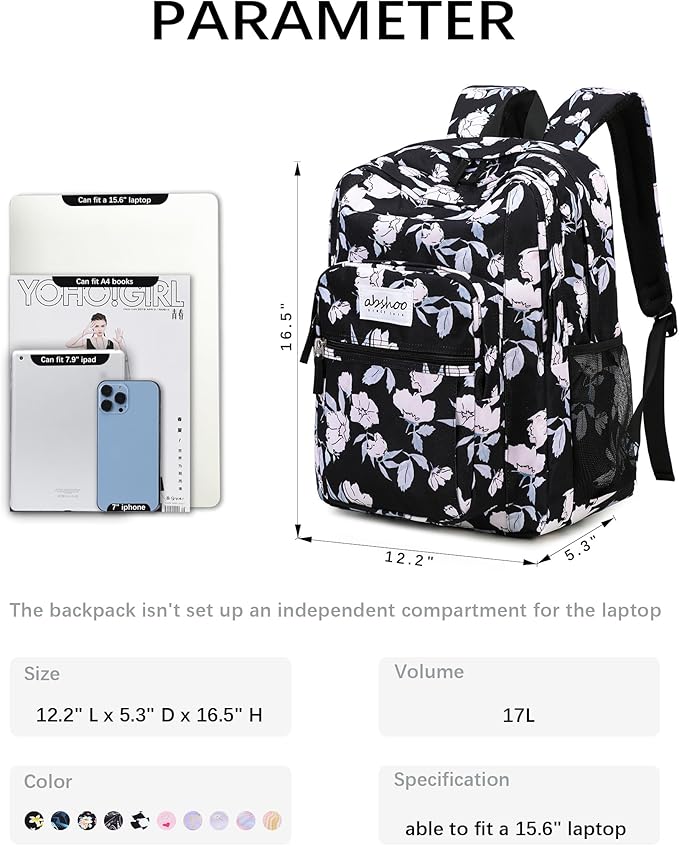 abshoo Classical Basic Travel Backpack For School Water Resistant Bookbag | For School, For School