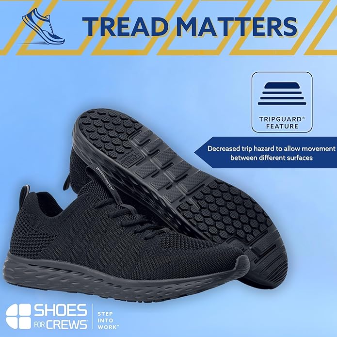 Shoes for Crews Women's Slip-Resistant Work Sneakers – Comfortable, Non-Slip Work Shoes for Women in Food Service, Healthcare, Hospitality - Everlight
