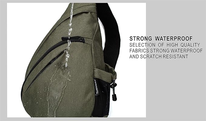 TurnWay Water-Proof Sling bag/Crossbody Backpack/Shoulder Bag with USB Charging Port for Travel, Hiking, Cycling, Camping