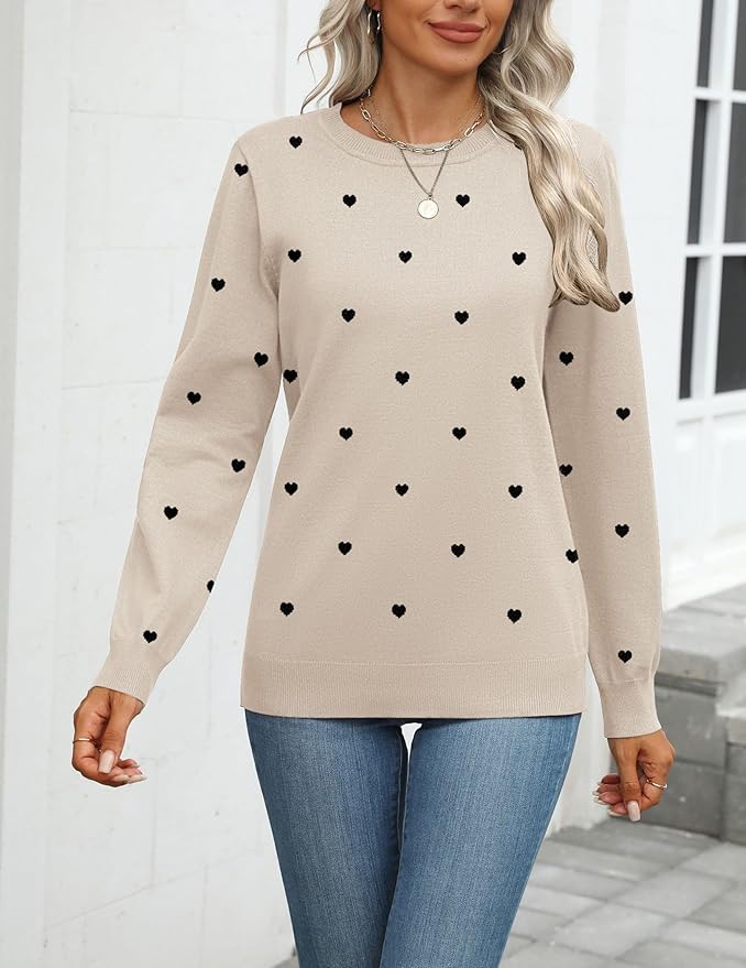 Zeagoo Womens 2026 Fall Sweaters Long Sleeve Tops Classic Crew Neck Pullover Sweaters Loose Dressy Casual Basic Clothes