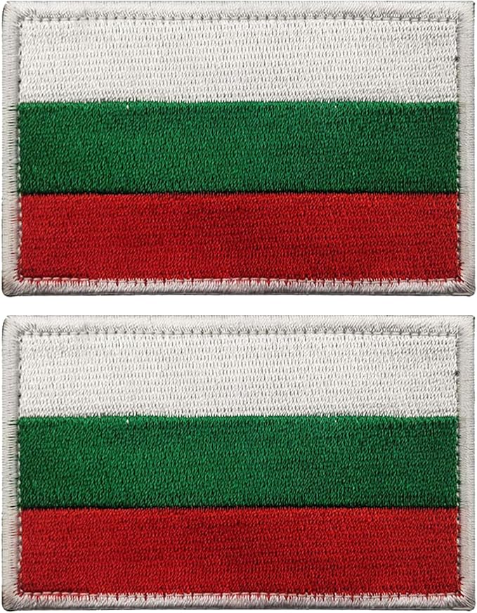 EmWoot 2PCS Bulgaria Flag Patch Embroidered Morale Patch Military Tactical Patches Hook and Loop