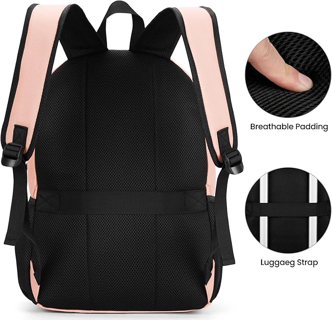 BIKROD Backpack for Girls Women, School Backpack for Teen Boys, Lightweight Casual High School Bookbag, Daily-use Travel Laptop Backpack with USB Charging Port Fits 15.6 Inch Notebook