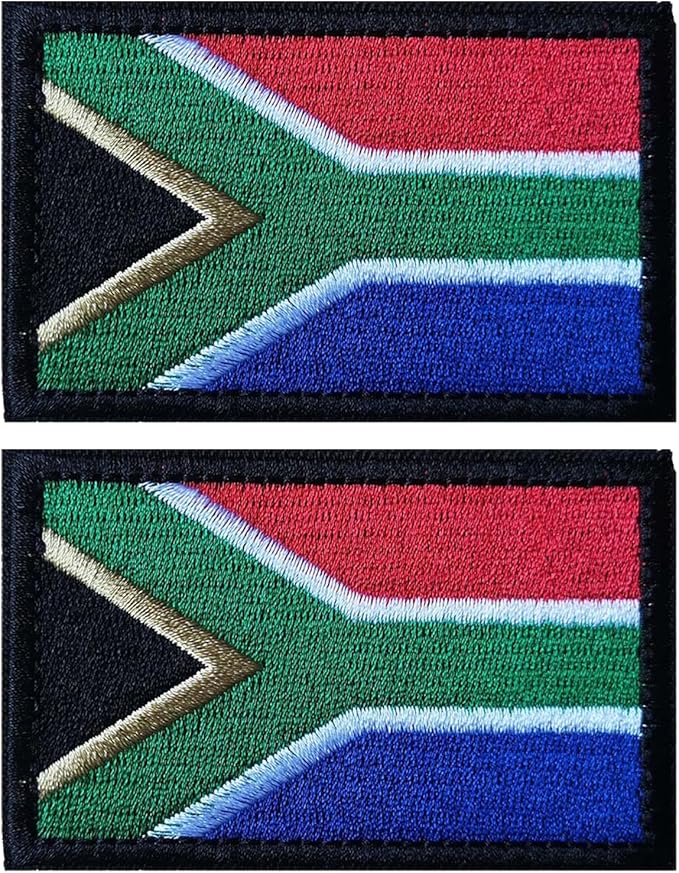 EmWoot 2PCS South Africa Flag Patch Embroidered Morale Patch Military Tactical Patches Hook and Loop