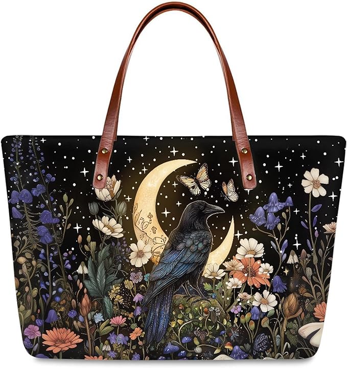 Womens Zip Up Tote Handbag Daisy Print Large Capacity Tote Purse Handbag Big Tote Bag Purse For Work Laptop