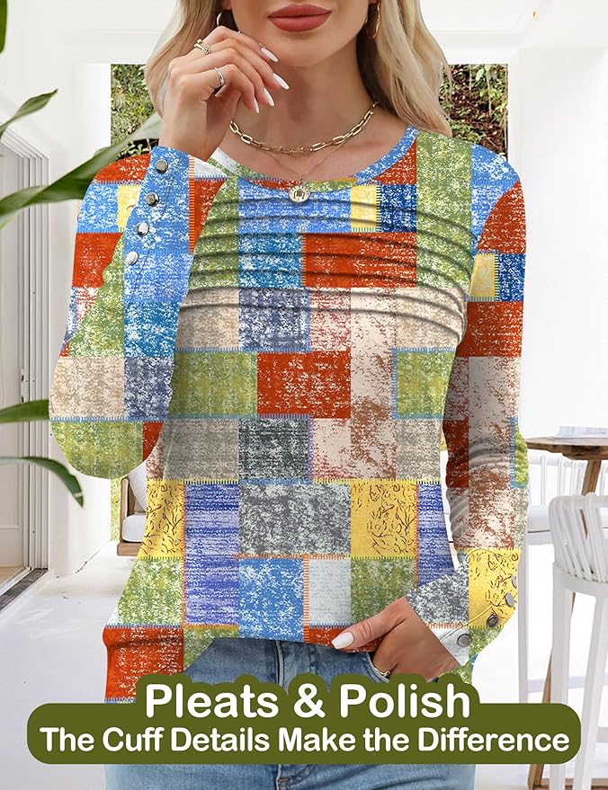 Blouses for Women Dressy Casual Long Sleeve Fall Fashion Tops Trendy Outfits for Work Office Shirts Thicker Clothes