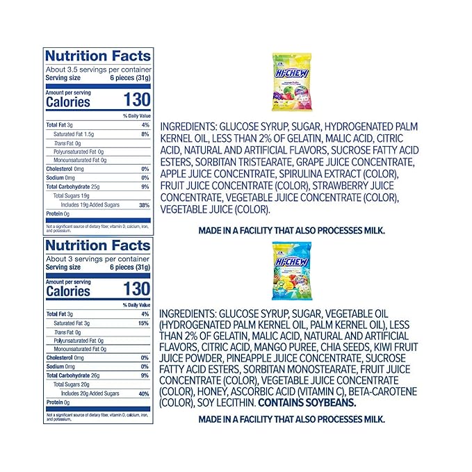 HI-CHEW Variety Mix, Pack of 8 Bags - 22 Flavors Including Dessert Mix - Unique Fun Soft & Chewy Halloween Candy - Immensely Juicy Fruity Candy Flavors - Individually Wrapped for Sharing