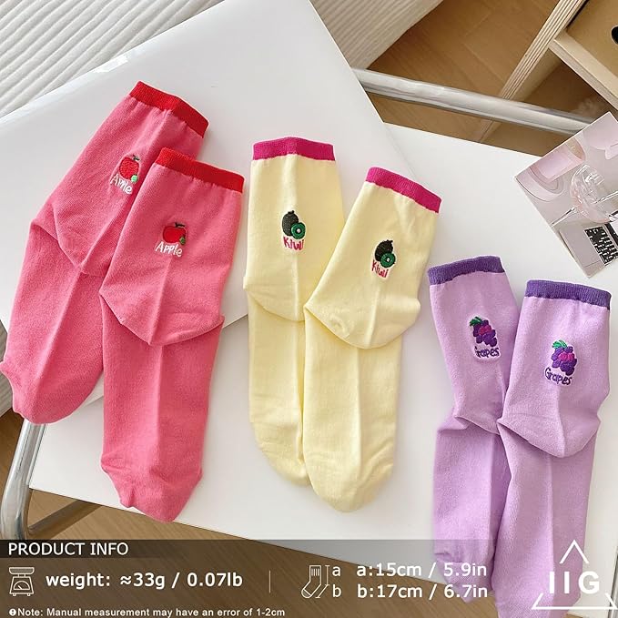IIG 3-6 Pairs Womens Cute Animal Patterned Funny Novelty Cotton Crew Socks