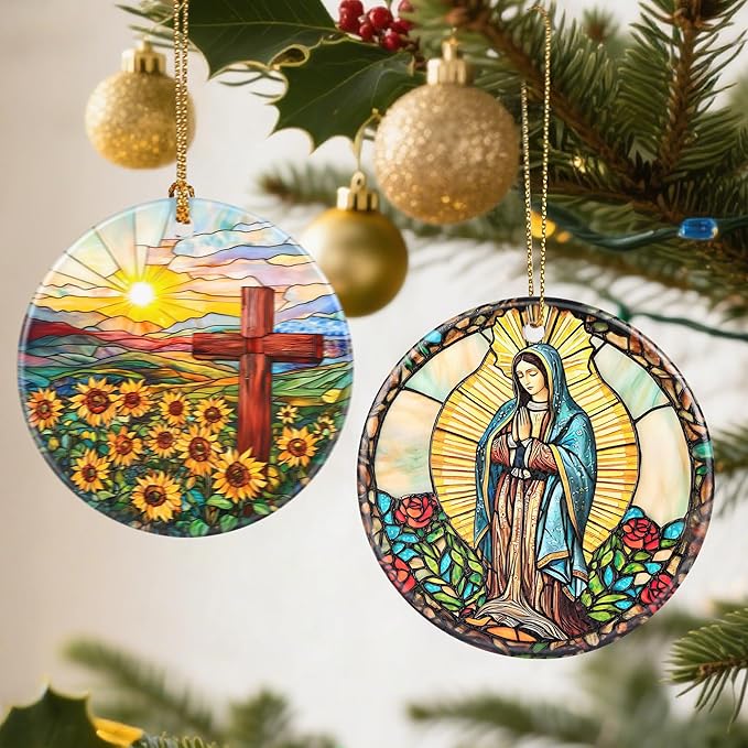 Our Lady of Guadalupe Christmas Ornaments: Christmas Tree Ornaments, Mexican Mom Holiday Decor, Stocking Stuffers, Gift Ideas, Xmas Gifts, and Latin Mom Gifts