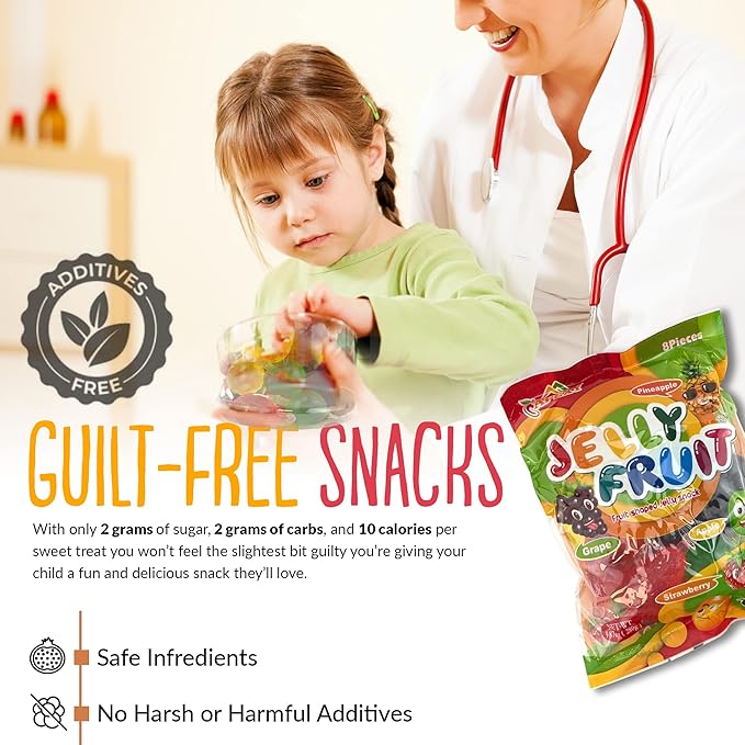 Apexy Jelly Fruit Candy – Assorted Fruit Flavors, Juicy Chewy Gel Snacks, Kids & Adults Party Favors, Fun Treats for Goodie Bags & Events 9.87oz (9.87oz Pack of 2)