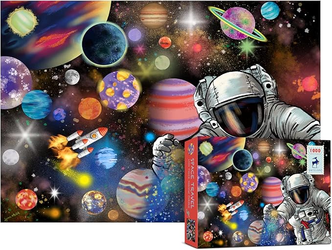 Antelope - 1000 Piece Puzzle for Adults, Space Travel Jigsaw Puzzle 1000 Pieces by Lynn Weilin, 29.5In x 20.5In, Thick, Sturdy Pieces, Planets in Space Jigsaw Puzzle