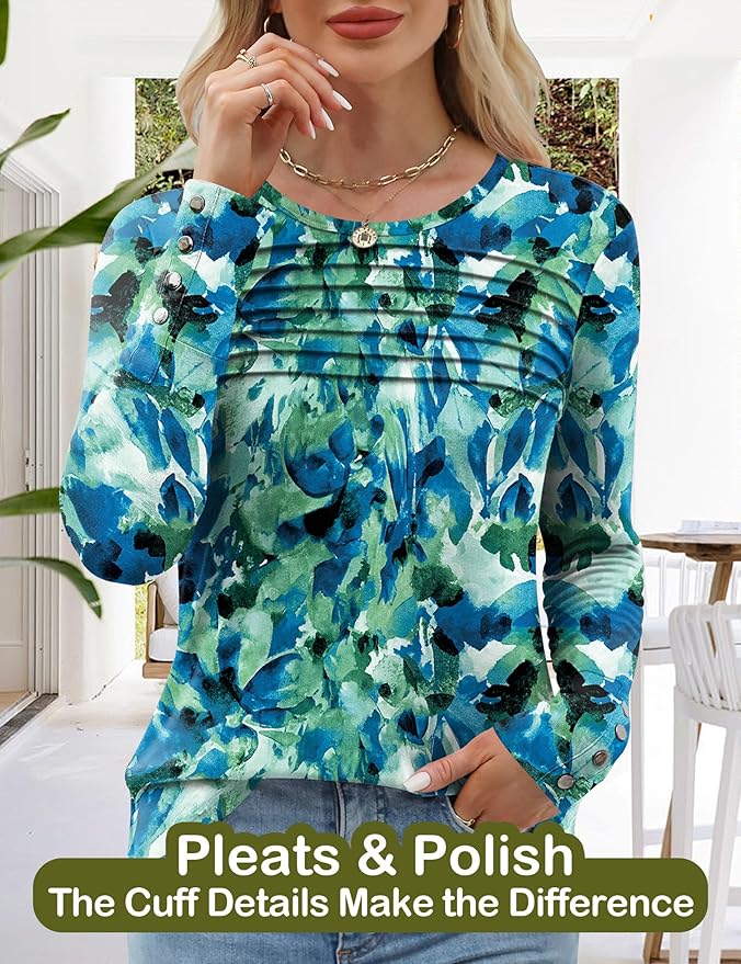 Blouses for Women Dressy Casual Long Sleeve Fall Fashion Tops Trendy Outfits for Work Office Shirts Thicker Clothes