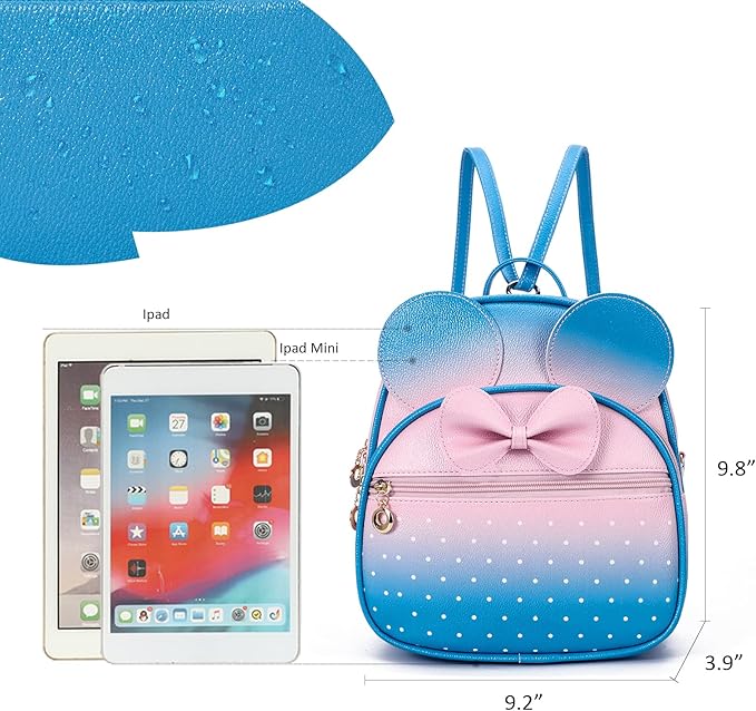 KL928 Girls Mini Backpack Bowknot Polka Dot Cute Daypacks Convertible Shoulder Bag Purse for Women