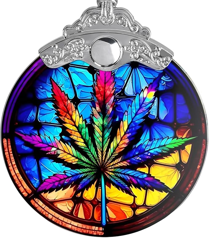 Jocidea Maple Leaf Ornament Glass Hanging Ornament for Christmas, Thanksgiving, Birthday, Holiday Decorations and Xmas Gifts Ideas