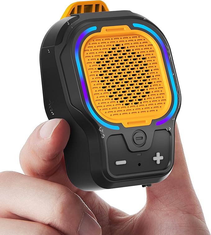 Wearable Bluetooth Speaker, Magnetic Clip-on Wireless Portable Speaker, Mini Loud speaker with 3 Light Modes, 10H Battery, Lightweight, Built-in Mic for Hands-Free Music Calls Outdoor Work, Ideal Gift