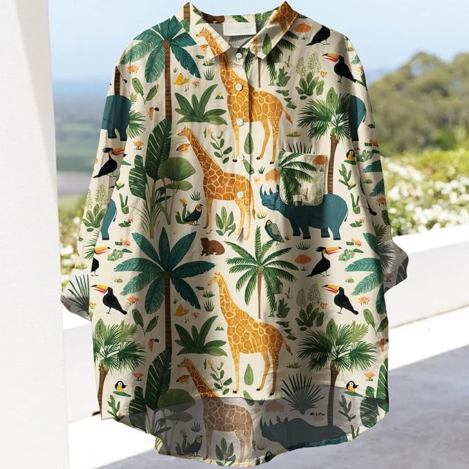 Women Funny Graphic Long Sleeve Floral Blouses Plus Size Button Shirts Casual Cute Vneck Fall Tunic Tops Trendy