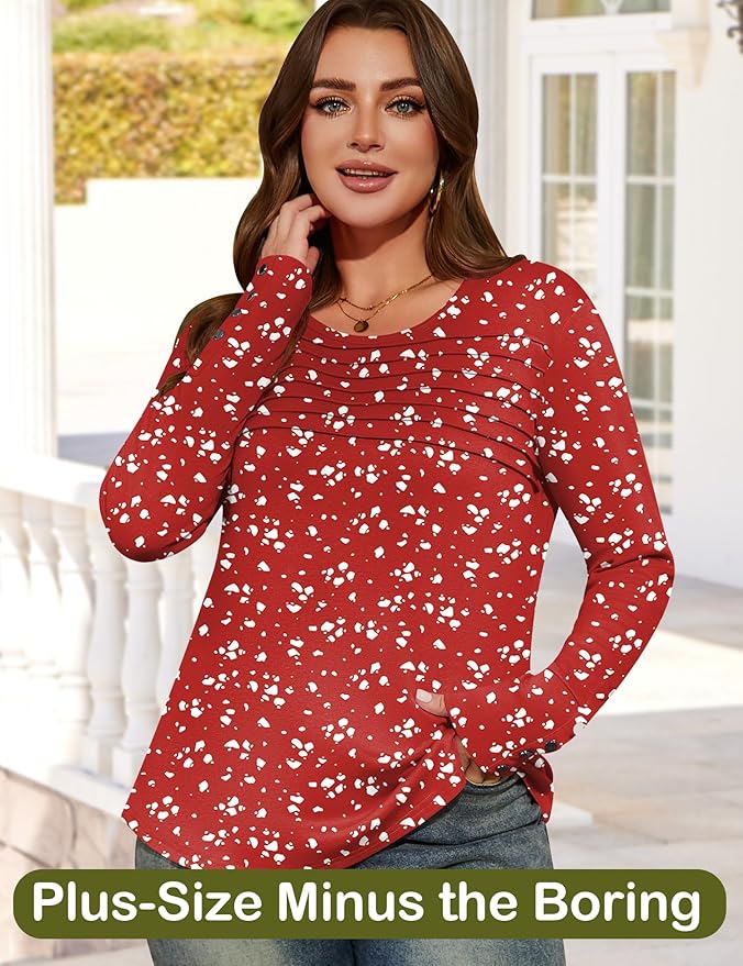 Blouses for Women Dressy Casual Long Sleeve Fall Fashion Tops Trendy Outfits for Work Office Shirts Thicker Clothes