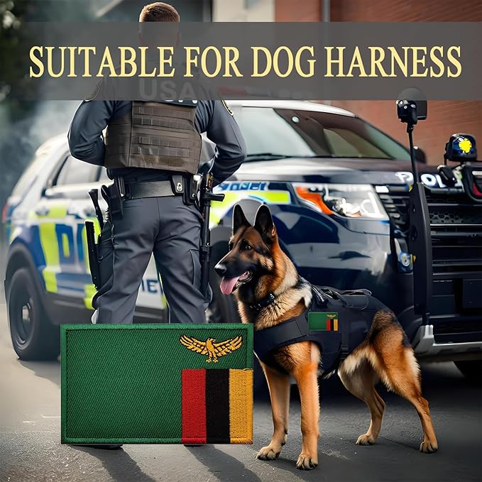EmWoot 2PCS Zambia Flag Patch Embroidered Morale Patch Military Tactical Patches Hook and Loop