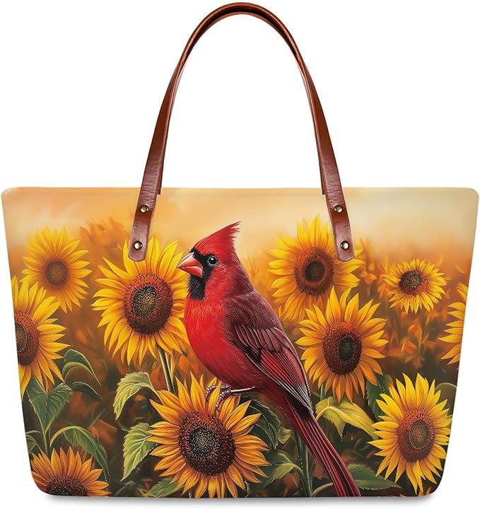 Womens Zip Up Tote Handbag Daisy Print Large Capacity Tote Purse Handbag Big Tote Bag Purse For Work Laptop