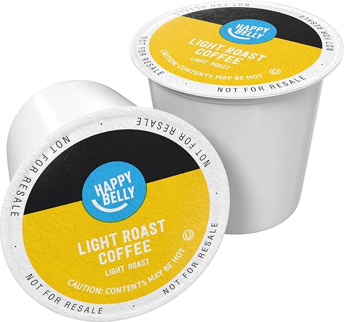 Amazon Brand - Happy Belly Light Roast Coffee Pods, Compatible with Keurig 2.0 K-Cup Brewers, 100 Count