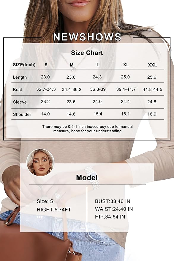 Newshows Women's Wool Blend Warm Long Sleeve Undershirt Stretchy Basic Business Casual Shirts Soft Layering Tops