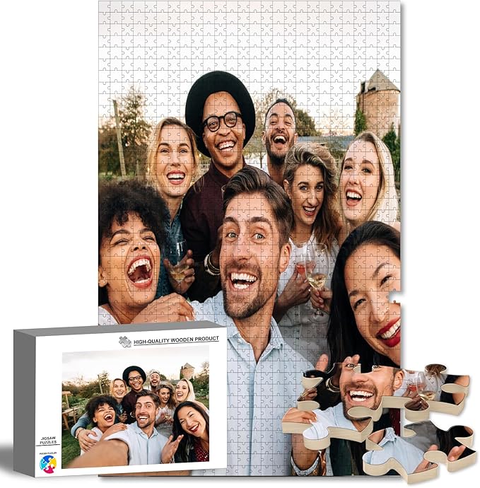 Custom Puzzle from Photos, Personalized Photo Puzzle1500 Pieces with Picture and Text, Personalized Gifts for Couple Family Wedding Kids Pet (1500 PCS-Vertical)