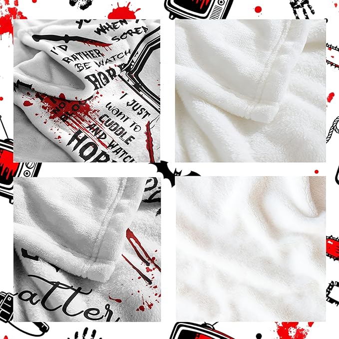 Loxezom Horror Movie Gifts Blanket 60" X 50", Halloween Christmas Birthday Gifts for Horror Movie Lovers, Scream Blanket/Merch/Birthday Party Decorations, Scary Movie Blanket