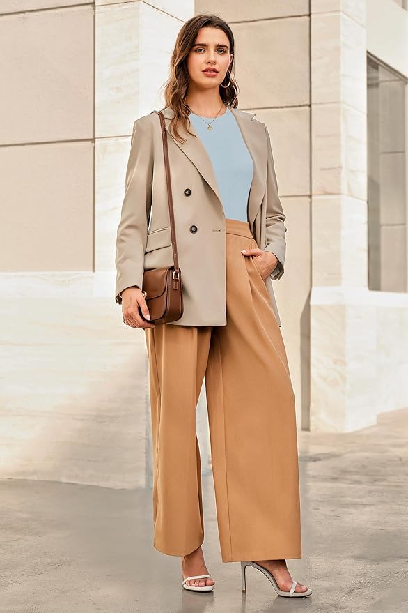 Newshows Women's Wool Blend Warm Long Sleeve Undershirt Stretchy Basic Business Casual Shirts Soft Layering Tops