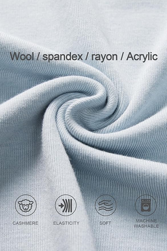 Newshows Women's Wool Blend Warm Long Sleeve Undershirt Stretchy Basic Business Casual Shirts Soft Layering Tops