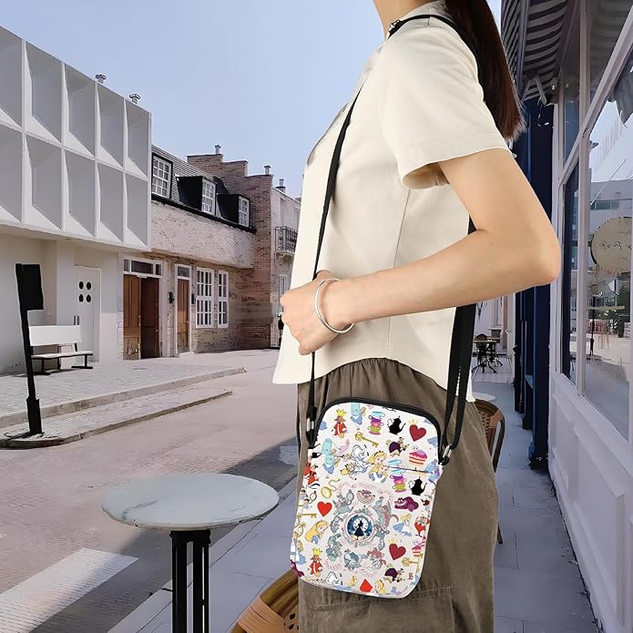 Alice Inspired Crossbody Bag Wonderland Merch Magic Kingd*m Gift Alice Fan Gift Cheshire Cat Lover Shoulder Bag