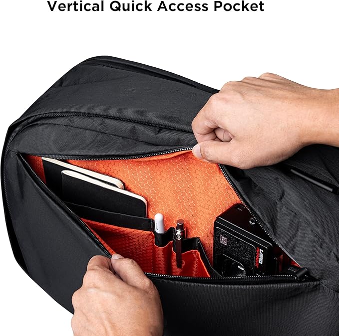 ALPAKA Metro Backpack Pro for Men - Fits 15.6" Laptop Business Travel Backpack with YKK Zippers, MOD Key Leash & Luggage Pass-through, Padded and Weatherproof X-pac Material Work Bag (Black)