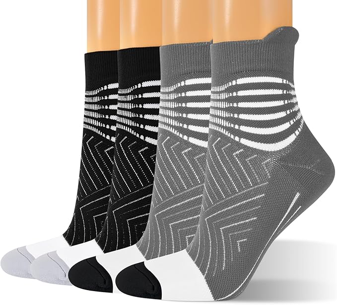 IRAMY Compression Ankle Support Socks Women - Coolmax Wicking, Cushioned Athletic, Plantar Fasciitis Relief 2/3/6 Pairs